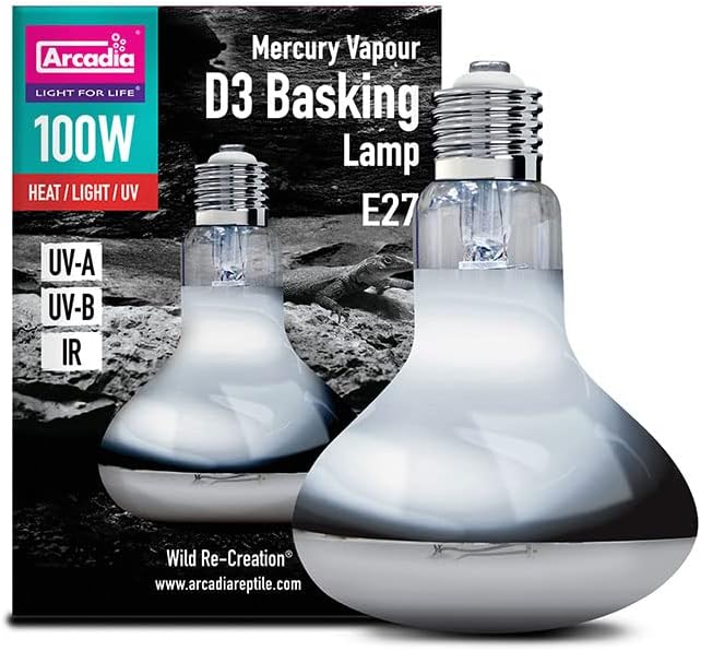 Arcadia D3 UV Basking Lamp 100W Arcadia Reptile Full Spectrum UVA UVB