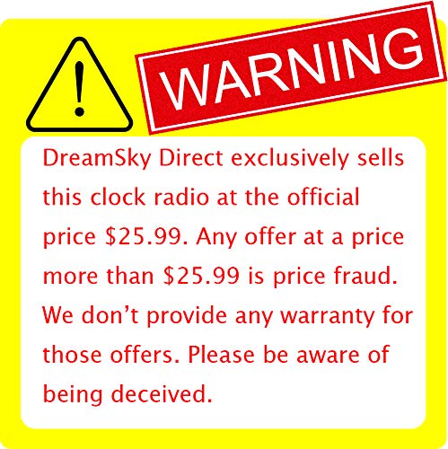 DreamSky Decent Alarm Clock Radio FM Radio, USB Port Charging, 1.2" Blue Digit Display Dimmer, Temperature Display, Snooze, Adjustable Alarm Volume, Sleep Timer.