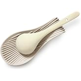 Gzummer Stove Top Spoon Rest - Heat Resistant &amp; Non-Slip Silicone Holder for Kitchen Counter, Large Cooking Utensil Rest(Khaki)
