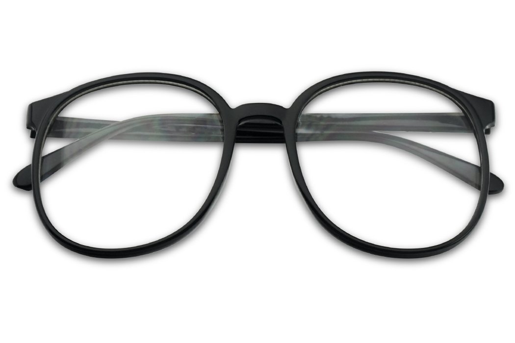 round vintage clear lens glasses