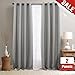 jinchan Linen Fabric Moderate Blackout Curtain Panels for Bedroom Room Darkening Drapes for Living Room Window Treatment Set (2 Panels, 84-Inch, Soft Gray)