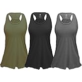Epic MMA Gear Flowy Racerback Tank Top, Burnout Colors, Regular and Plus Sizes, Pack of 3 (M, Grey/Army/Black)