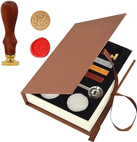 Seal Wax Kit Vintage Initial Letters A-Z Alphabet Wax Badge Seal Stamp Set Tool Gift