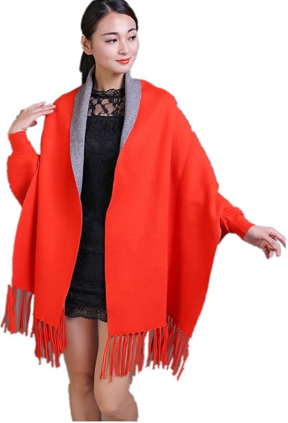 Amazon レディース コート ニット アウター カーディガン ショール コーディガン ショール ストール 羽織 おしゃれ 可愛い 秋 冬 オレンジ ワンピース カーディガン ボレロ 通販
