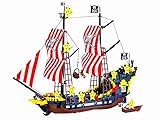 Enlighten Large Pirate Ship Boat With 8 Figures Black Pearl 870pcs Building Block--No Retail Box