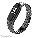 GUYO Miband 3 Strap Replacement Strap Wristband WatchBand Accessories for Xiaomi Mi Band 3(Original Fashion Design) (Black-Metal)