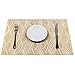 HEBE Placemats Set of 8 Heat Resistant Placemats for Dining Table Crossweave Woven Vinyl Washable Kitchen Table Mats Placemat Easy Clean(Gold)
