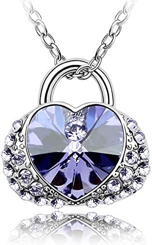 DATORA Pendant Necklace Amethyst Crystal Purse Necklace for Women Fashion Jewelry 18 Inch Chain - 131