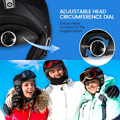 OMORC Ski Helmet,ASTM Certified Safety Ski Helmet for Men,Women&Youth,Goggles&Audio Compatible