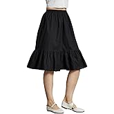 BEAUZSUZSANA Women 100% Cotton Half Slip Dress for Under Dresses Long Underskirt Non Cling