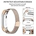 POY Metal Replacement Bands Compatible for Fitbit Alta and Fitbit Alta HR, Milanese Loop Stainless Steel Bracelet Smart Watch Strap with Unique Magnet Lock, Small Rose Gold