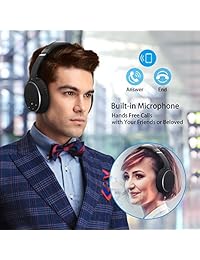 srhythm activo de cancelación de ruido auriculares Bluetooth inalámbricos, plegable graves profundos estéreo de alta fidelidad, acabado de goma única para aviones trabajo TV, PC, teléfono, última intervensión regalo avión adaptador de viaje (negro)