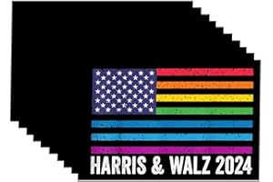 HMAQILU 10 Pack Harris Walz 2024 Kamala Harris Tim Walz Waltz for President Rainbow Stickers Laptop Bumper Decal Window Waterproof Car Stickers