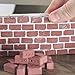 Tuscom 32Pcs Mini Cement Cinder Bricks,3.3x1.7x1.7cm for Women Kid Gift,for Mini Wall Planter Pen Holder Key-Chain (Red)