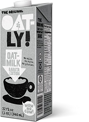 Oatly Oat Milk Barista, 32 Ounce (6 Pack) Gluten-Free, Dairy-Free, Sugar-Free, Non GMO, Vegan, High Fiber, Calcium & Vitamin Enriched