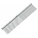 SUMCOO Stainless Steel Pet Dog & Cat Shedding Comb and Grooming Comb with Different Spaced Rounded Teeth,Wide Trimmer Comb. Silver