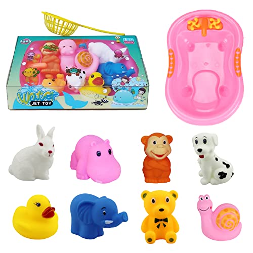 Mold Free Bath Toys Rubber Duck Animals No Mold 9Pcs Baby Bathtub Toys