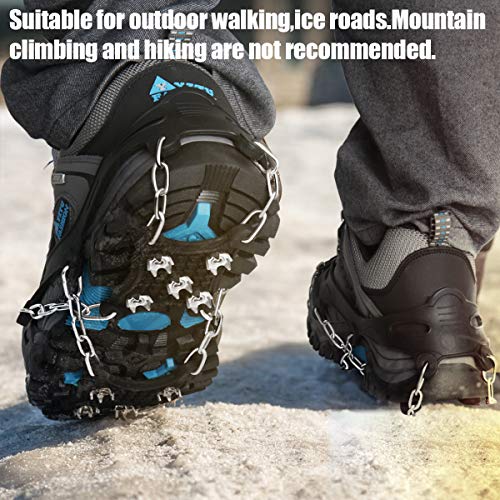 EnergeticSky Ice Cleats Spikes Crampons and Tread for Snow & Ice,The Only Innovative Design on Amazon,Attaches Over Shoes/Boots for Everyday Safety in Winter,Outdoor,Slippery Terrain. (Large)