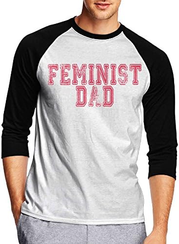 Men's The Classic Feminist Dad Casual 3/4 Sleeve Baseball Tshirt Raglan Jersey Shirt XL
