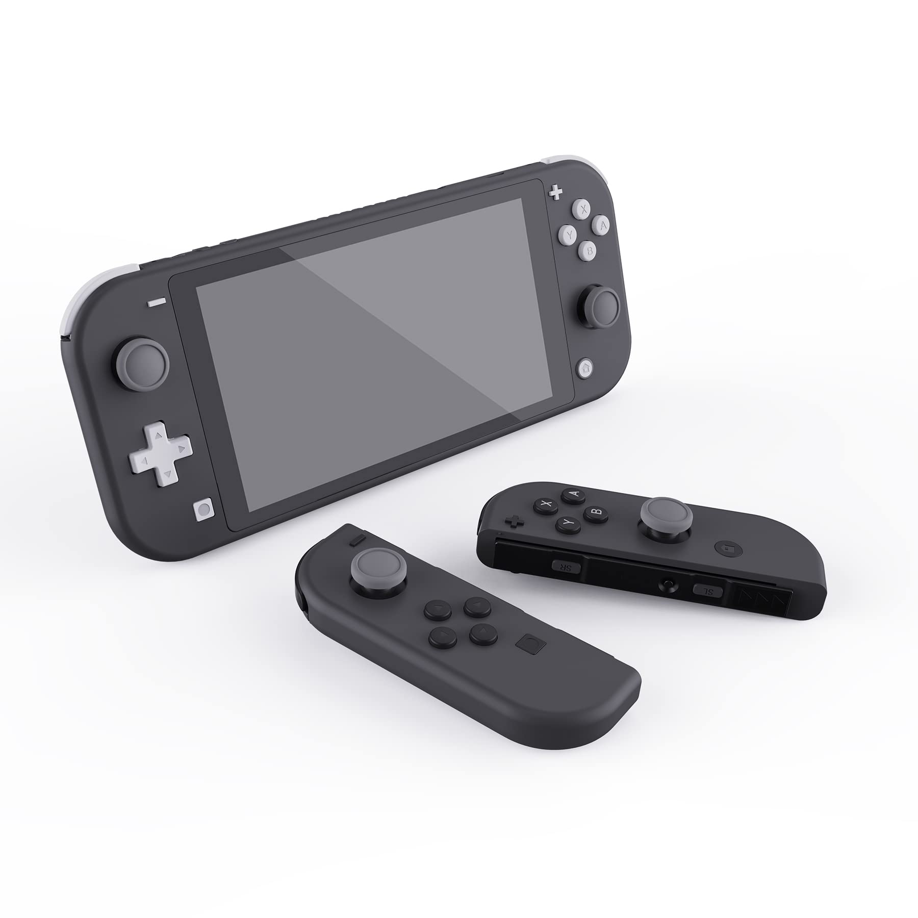 eXtremeRate PlayVital Switch Thumb Grip Caps, Joystick Caps for Nintendo Switch Lite, Silicone Analog Cover Thumbstick Grips for Switch OLED Joycon - Gray