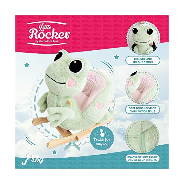 Gerardo`S Plüsch-Schaukelfrosch mit Musik. Schaukelfrosch für Kleinkinder. Schaukeltier für Kleinkinder. Plüsch… – Bild 7