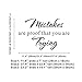 Mistakes Are Proof That You Are Trying School Nursery Education Teacher Classroom Mural DIY Quote Saying Inspirational Wall Sticker Decals Transfer Removable Words Lettering (Size1: 23.2