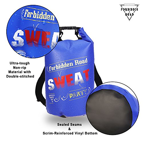 Forbidden Road 5L 10L 15L Waterproof Dry Bag (8 Colors) Dry Sack Roll Top Dry Compression Sack Keeps Gear Dry for Kayaking Boating Camping Canoeing Fishing Skiing Snowboarding (Dark Blue, 20L)