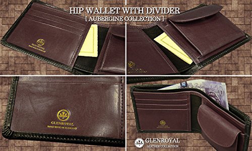グレンロイヤル Glenroyal Aubergine Collection 03 6171 040 ブラック オーバジーン Hip Wallet With Divider 日本正規取扱店 B00xtxtgci