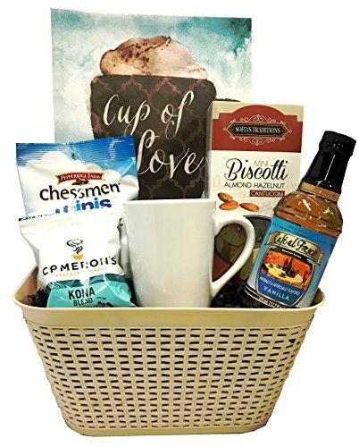 image for Golden Gift Box Mothers Day - Coffee Gift Basket - Coffee Gift for Mom