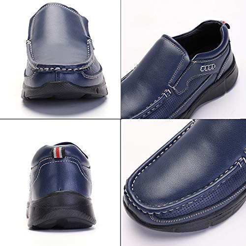 VENSHINE Mens Slip on Loafer Lightweight Leather Fashion Casual Walking Shoes for Business Work