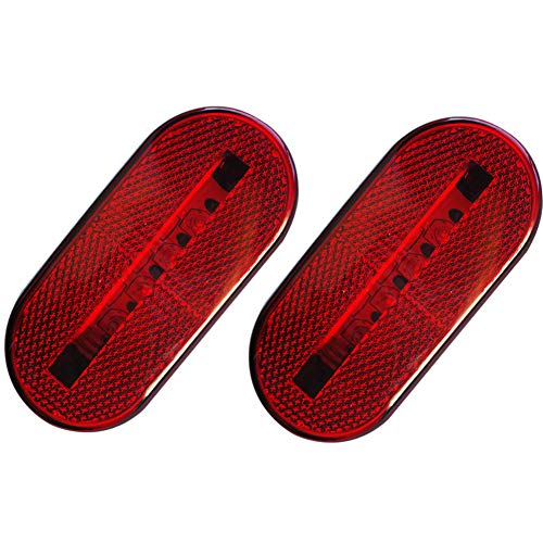 NEW SUN 2PC Trailer LED Clearance Lights 10 LED Bulbs, Red LED Side Marker Light with Reflex Len - Thumbnail 5
