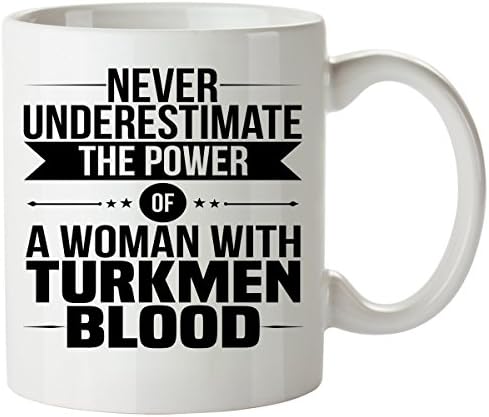 Never Underestimate TURKMEN Coffee Mug 11 Oz - Good Gifts for Girls - Unique Coffee Cup - Decor Decal Souvenirs Memorabilia