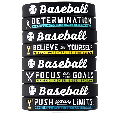 Inkstone-12-Pack-Baseball-Bracelets-with-Motivational-Sports-Quotes-Wholesale-Pack-of-12-Silicone-Rubber-Wristbands-for-Bulk-Baseball-Team-Gifts-and-Party-Favors-Unisex-for-Boys-Girls-Men-Women