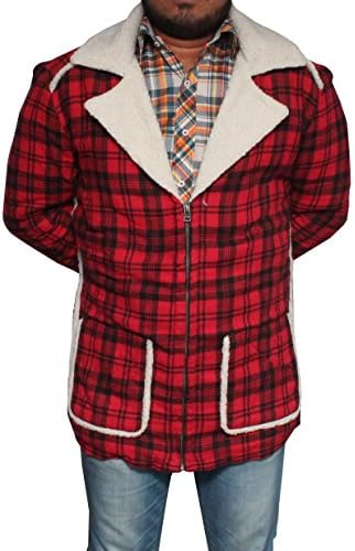 Leather Shop Deadpool Ryan Reynolds Red Cotton Shearling Jacket (Red, XS)