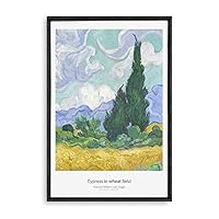 Framed Canvas Wall Art The Starry Night by Vincent Van Gogh Canvas Prints Home Artwork Decoration for Living Room,Bedroom - 16x24 inches