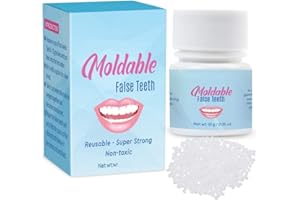 womcare Fake Tooth Repair Kit-Thermal Beads for Filling Fix The Missing and Broken Tooth or Adhesive The Denture Fake Teeth, White