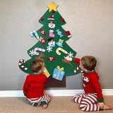 B bangcool DIY Felt Christmas Tree with 26Pcs Xmas Ornaments 3.2ft DIY Christmas Tree Wall Hanging Xmas Gifts Christmas Decorations