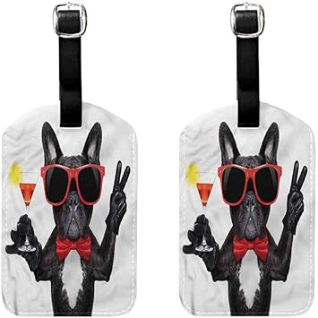 french bulldog luggage tag