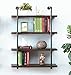 Homissue 4-Shelf Rustic Pipe Wall Shelves, 31.5-Inch Vintage Industrial Wall Shelf, Espresso-Brown