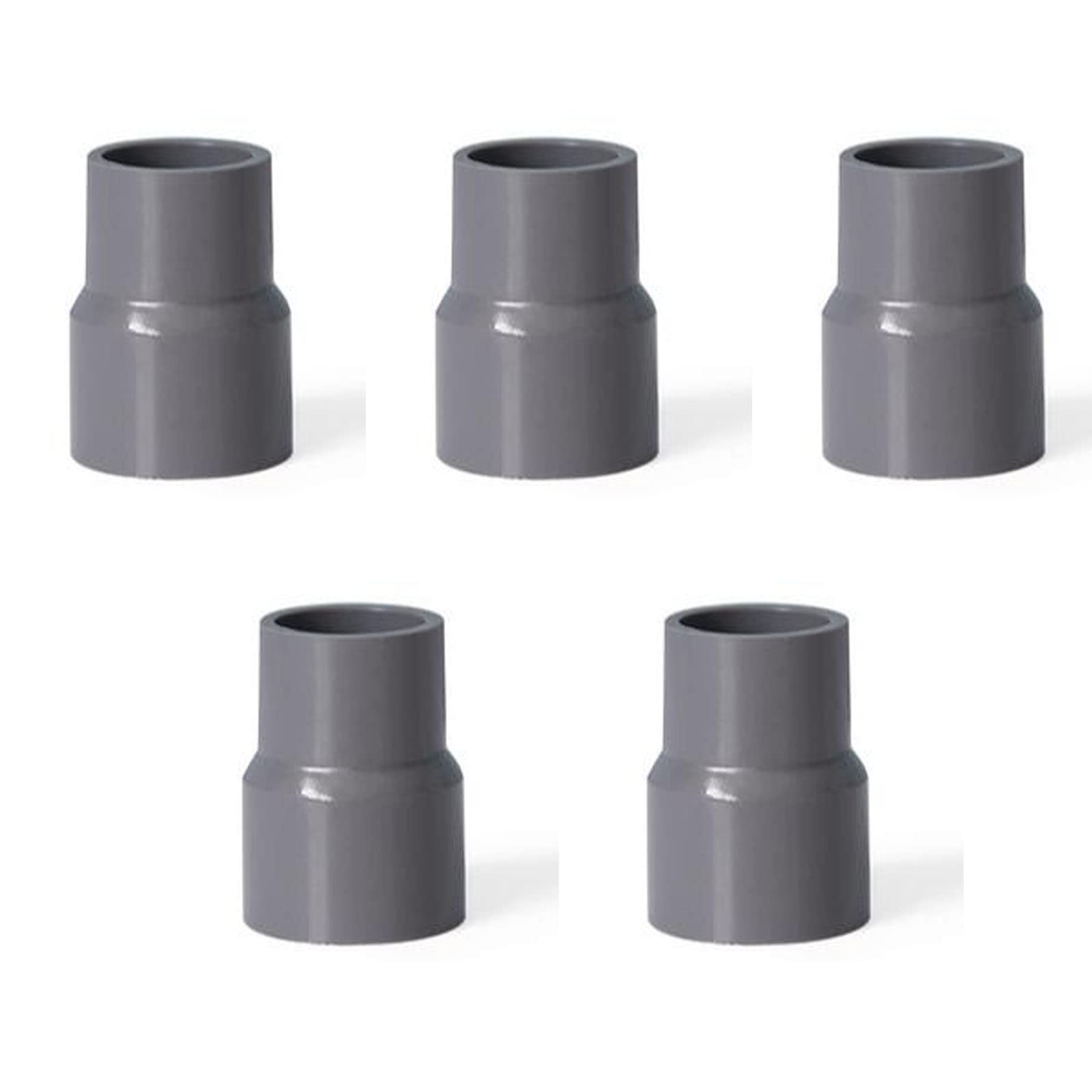 TOP-VIGOR 5pcs PVC DWV Reducing Coupling Schedule 40 Grey 20mm x 25mm Socket, Duct Reducer Pipe Fitting for Water Supplies Build