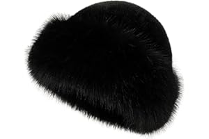CAISSIP Winter Faux Fur Bucket Hat WomenFuzzy Fur Warm Hat Women's Furry Fisherman Cap Casual Trendy Trips Sports Skiing Cap
