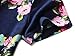 MSBASIC Women's Deep V Neck Short Sleeve Unique Cross Wrap Casual Flared Midi Dress (XX-Large, Navy Peony)
