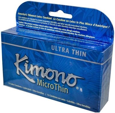 Mayer Laboratories, Kimono Micro Thin, Ultra Thin, Lubricated, 12 Latex Condoms