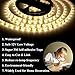 JUNWEN 16.4ft Warm Led Strip Lights, 12V Indoor Led Strip Lights Flexible Light Strip Indoor in Cuttable Dimmable for Bedroom, Cabinet Kitchen, TV, Hallway, Bathroom