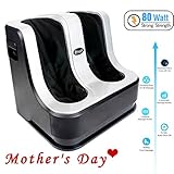 77tech Foot Massager Machine Shiatsu Massager with Heat for Tired Feet, Leg, Calf, Deep Kneading Therapy, Relaxation Vibration, Rolling, Stimulate Blood Circulation Treatment for Plantar Fasciitis