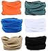 SmilerSmile 6pcs Assorted Seamless Outdoor Sport Bandanna Headwrap Scarf Wrap, 12 in 1 High Elastic Magic Headband & Collars Muffler Scarf Face Mask with UV Resistance,(Solid Color 1)