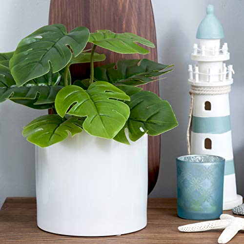 botle Keramik Blumenübertopf Blumentopf Pflanzkübel Glanz zylinderförmigen Blumentöpfe (16 x 15 cm, Weiß) – Bild 7