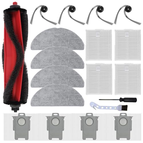 Q7 M5 Accessories for Roborock Q7M5 / Q7 M5+ / Q7 L5 / Q7 L5+, 1 Main Brush, 4 Side Brushes, 4 HEPA Filters, 4 Cleaning Pads, 4 Dust Bags, 2 Tools