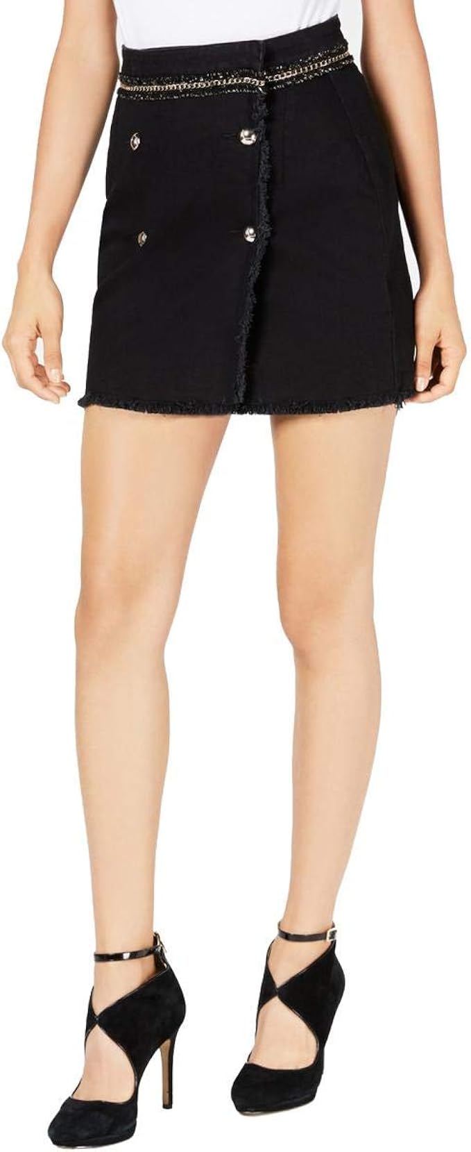 amazon black denim skirt