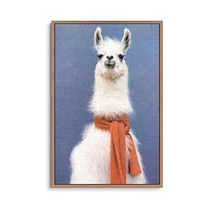 signwin Framed Canvas Wall Art Cute Alpaca Canvas...